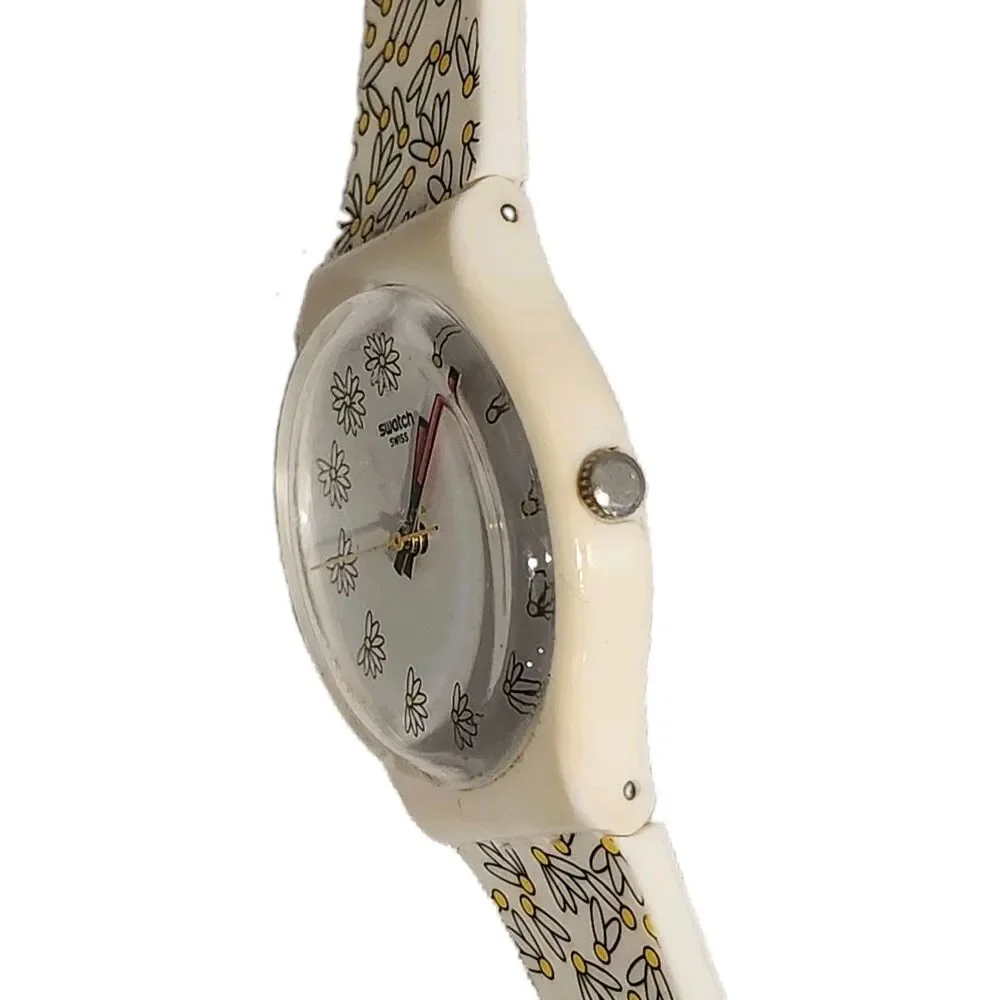 Vintage Swatch Pick Me GW174 Floral Daisy Swiss Watch Needs Battery